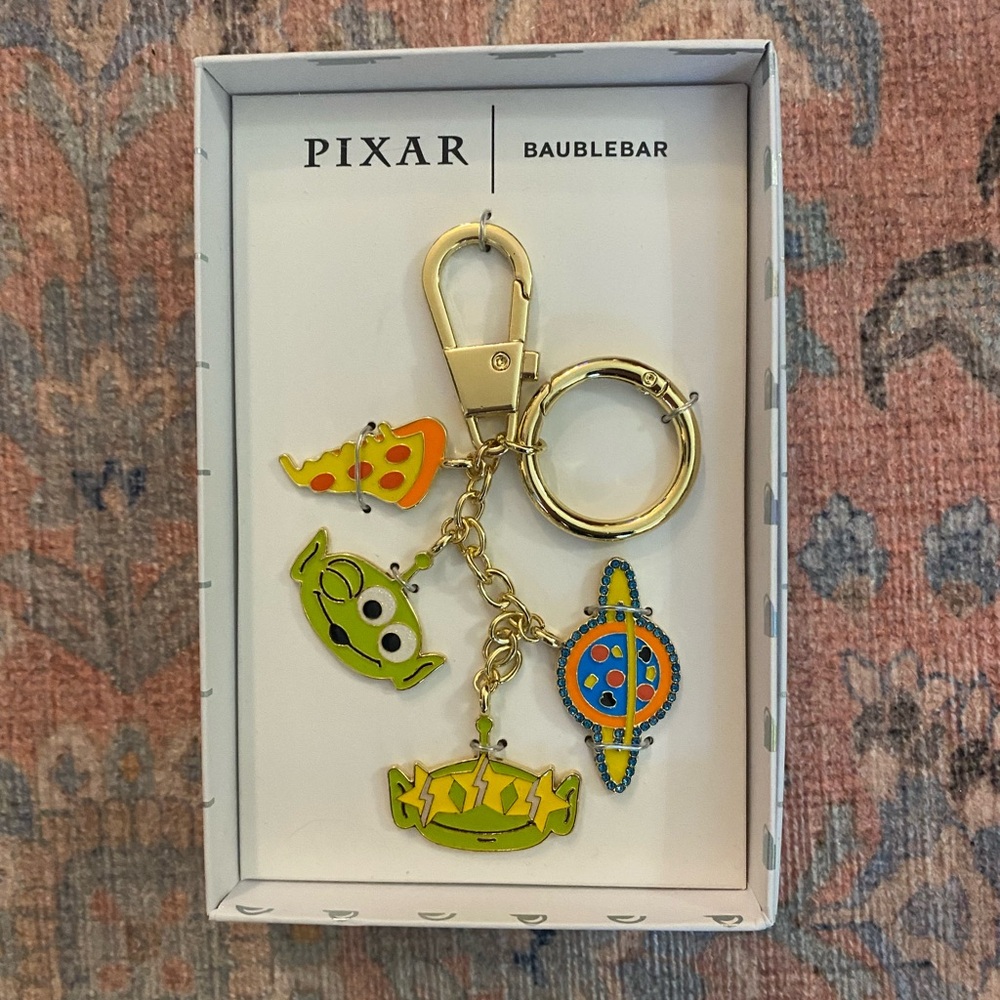 PIXAR X Baublebar Toy Story, Aliens, Pizza & Planet Bag Charm/Keychains